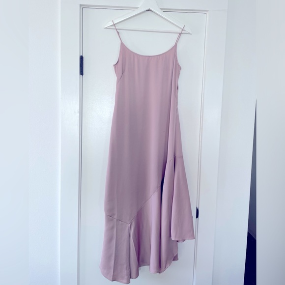 Club Monaco Scoop Neck Asymmetrical Dress, Size 6, Mauve - Picture 5 of 8